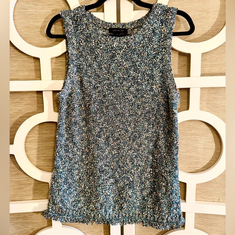 ANN TAYLOR Multi Color Boucle Knit Top, SZ Med *Excellent Condition!
